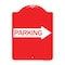 Signmission Designer Series Parking W/ Right Arrow, Red & White Aluminum Sign, 18" x 24", RW-1824-24371 A-DES-RW-1824-24371 - alternate 1